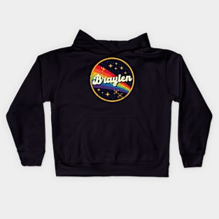 Braylen // Rainbow In Space Vintage Grunge-Style Kids Hoodie